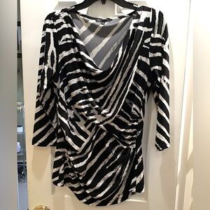 Zebra print blouse with 3/4 sleeves